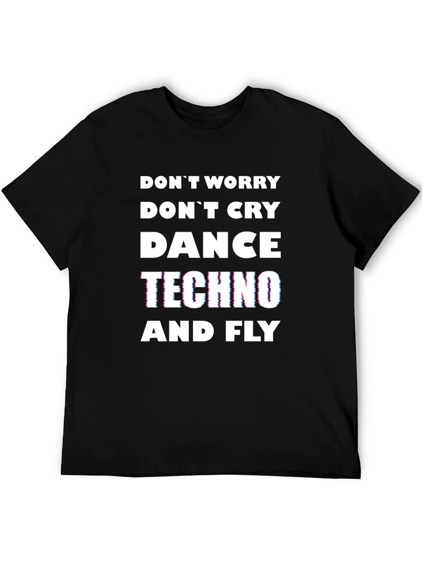 Black Dance Techno & Fly Graphic Tee - Black Cotton T-Shirt view 5