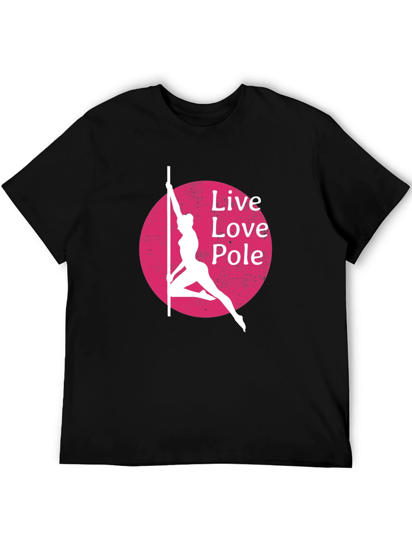 Black Live Love Pole T-Shirt - Black Cotton Blend view 5
