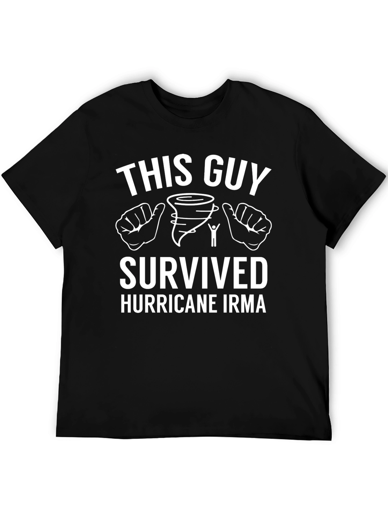 Black Hurricane Irma Survivor T-Shirt view 5