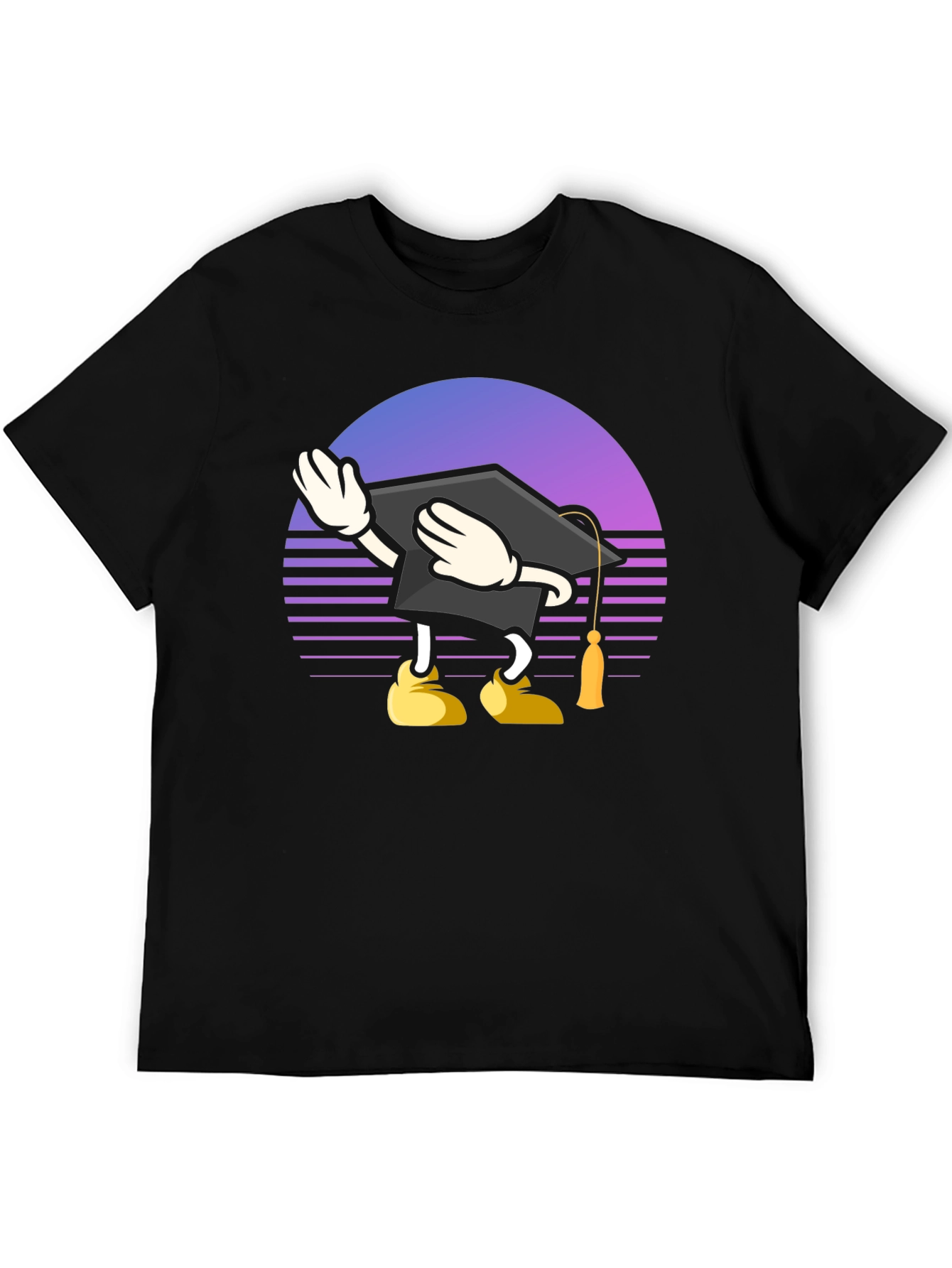 Black Graduation Dabbing T-Shirt - Retro Style view 5