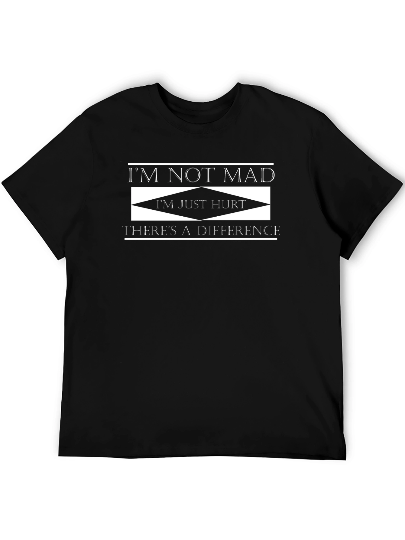Black I'm Not Mad Just Hurt Black Graphic T-Shirt view 5