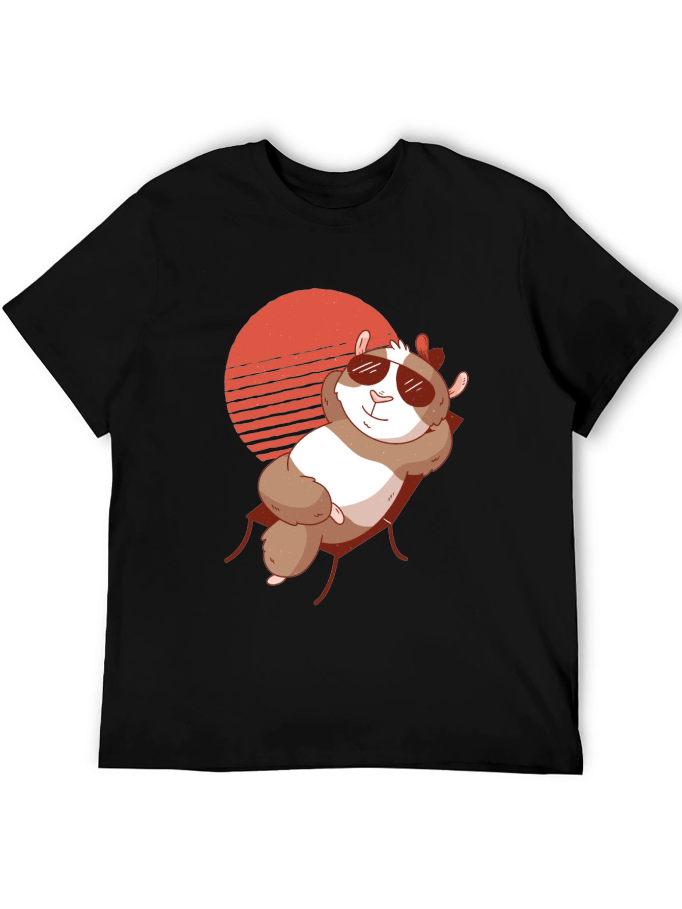 Black Relaxed Hamster T-Shirt - Chill Summer Vibes view 5