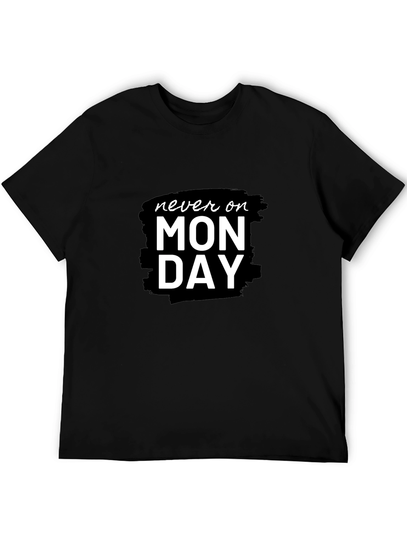 Black Never On Monday Black Graphic Tee view 5