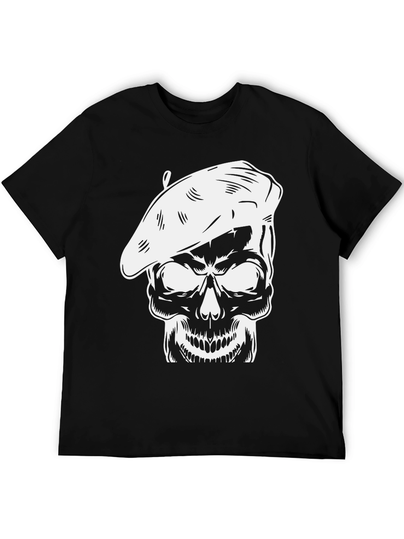Black Skull Artist T-Shirt - Unique Graphic Tee view 5