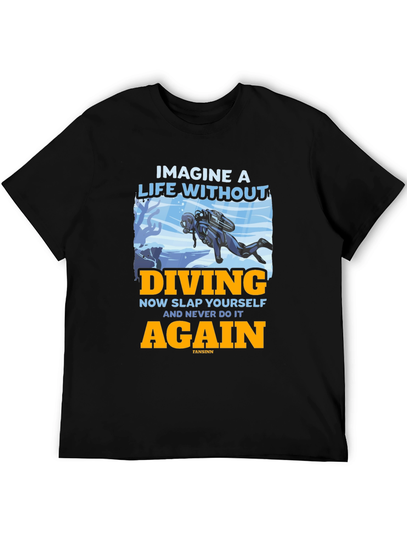 Black Diving T-Shirt - Imagine a Life Without Diving view 5