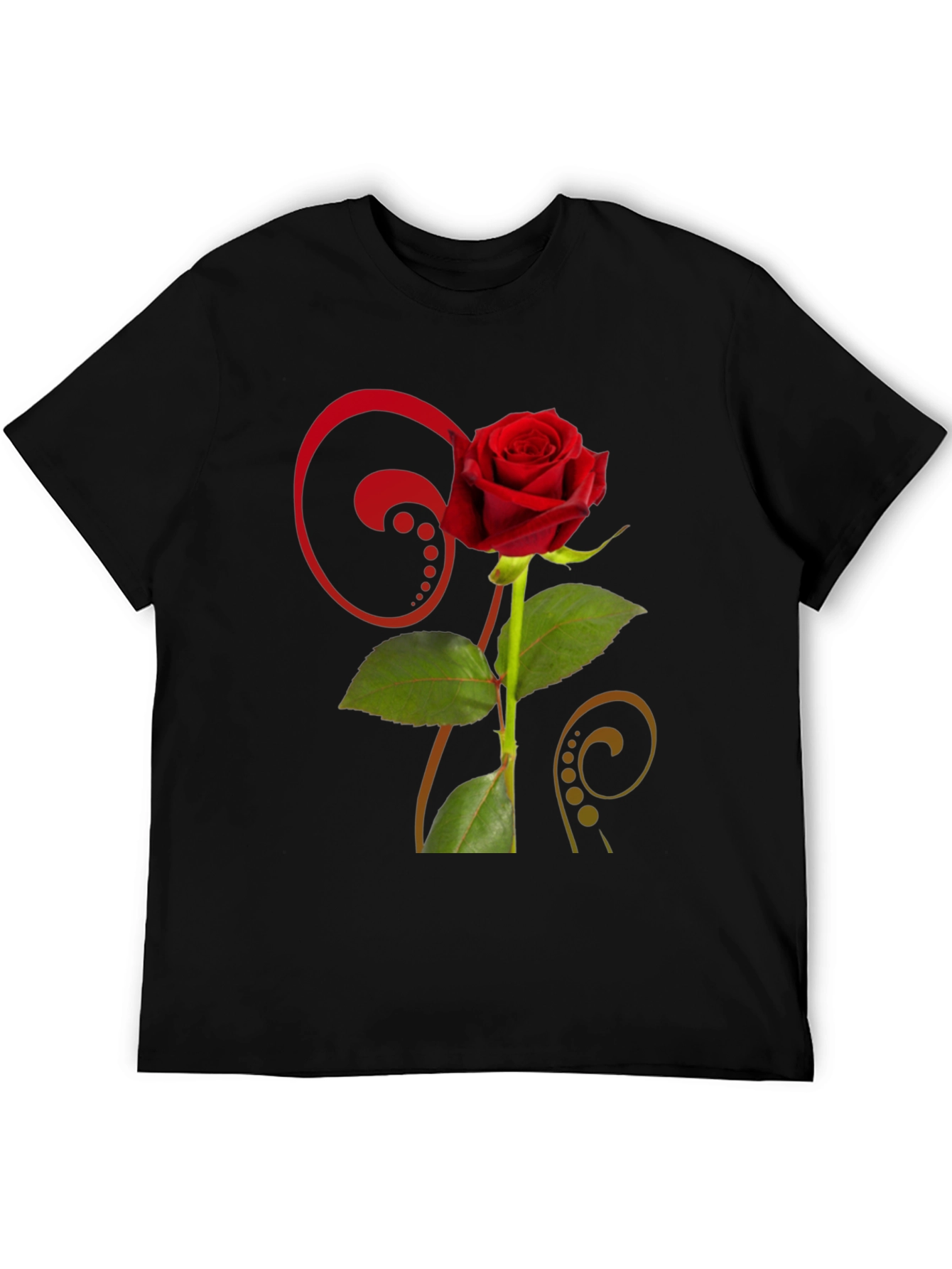 Black Rose Graphic Black T-Shirt - Floral Design view 5