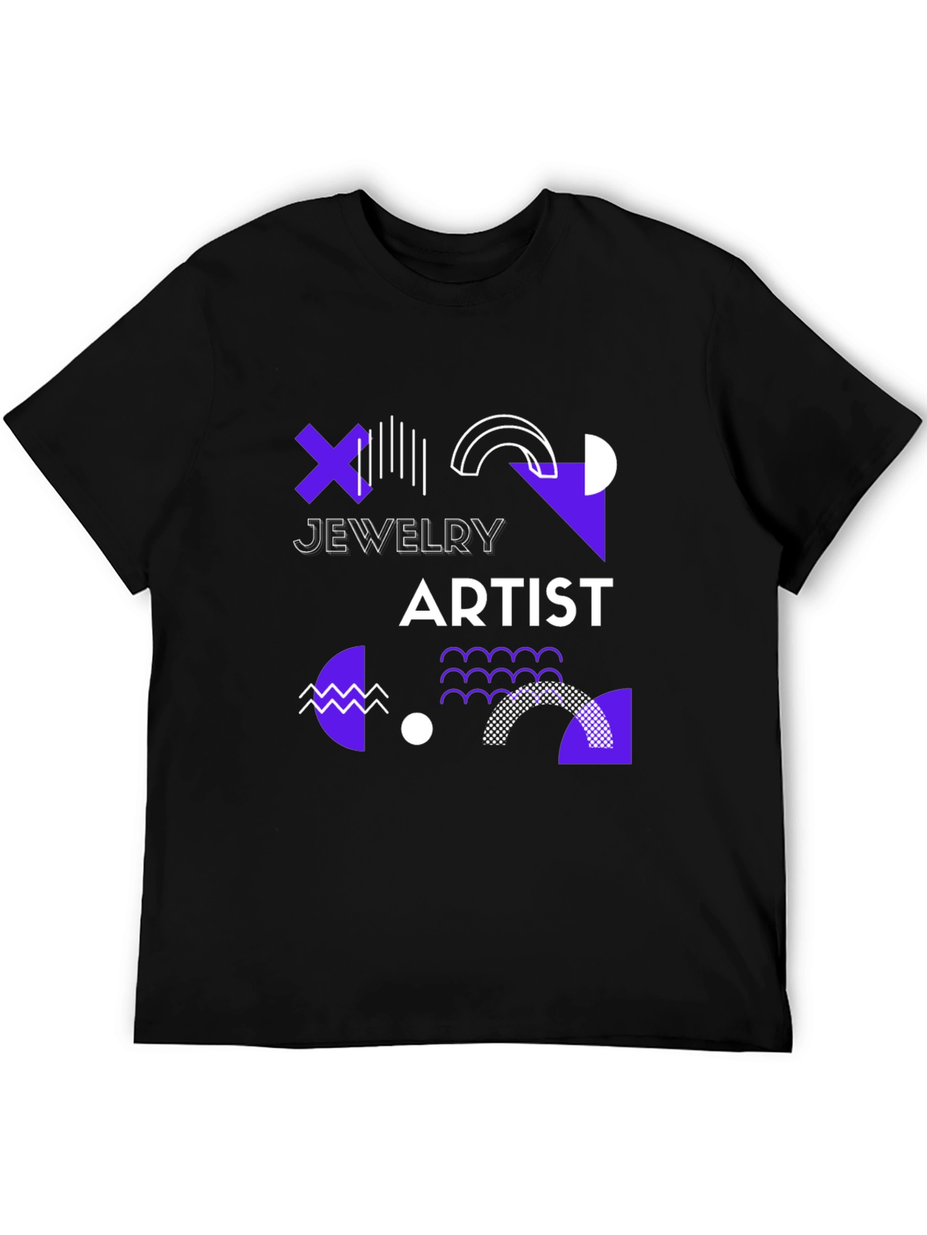 Black Geometric Jewelry Artist Black T-Shirt view 5