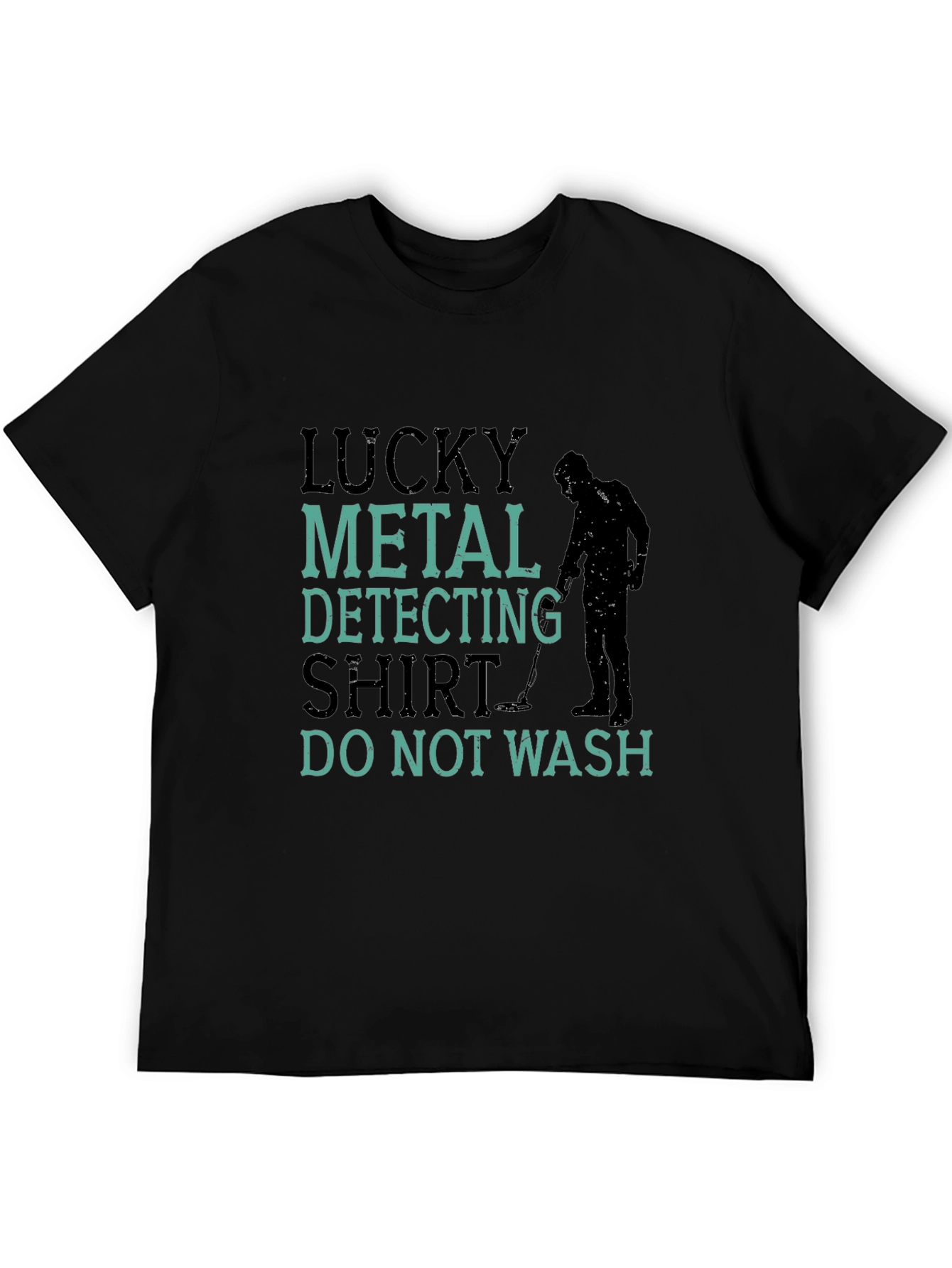 Black Lucky Metal Detecting Shirt - Funny Hobby Tee view 5