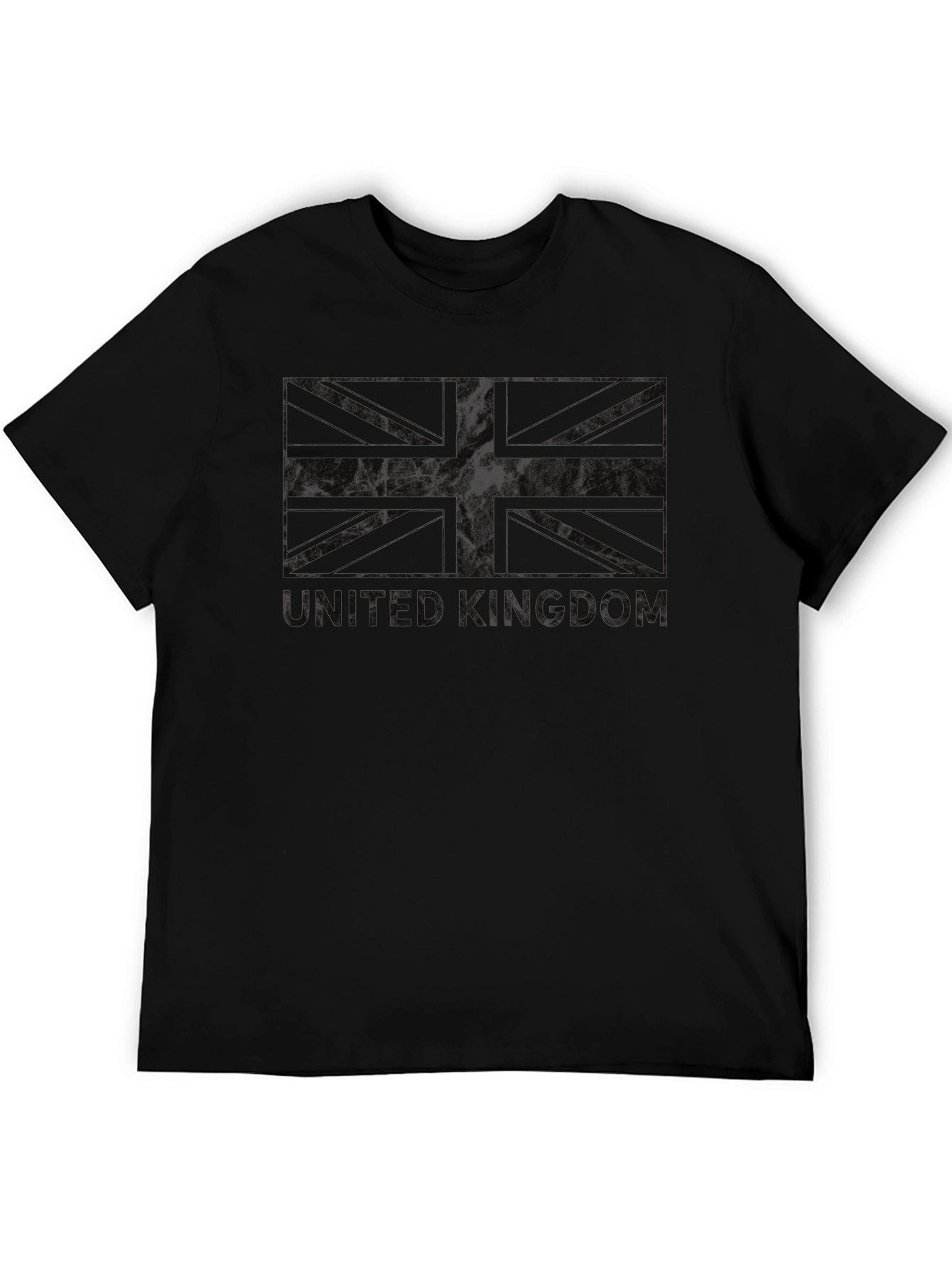 Black United Kingdom Flag Black T-Shirt view 5