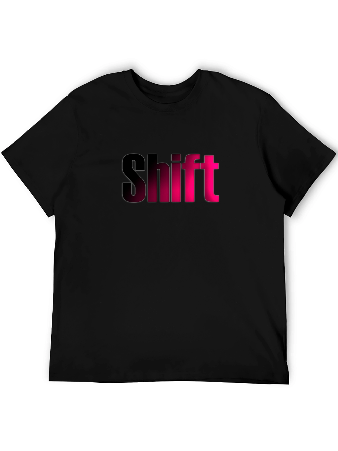 Black Shift Graphic T-Shirt - Black Tee with Pink Lettering view 5