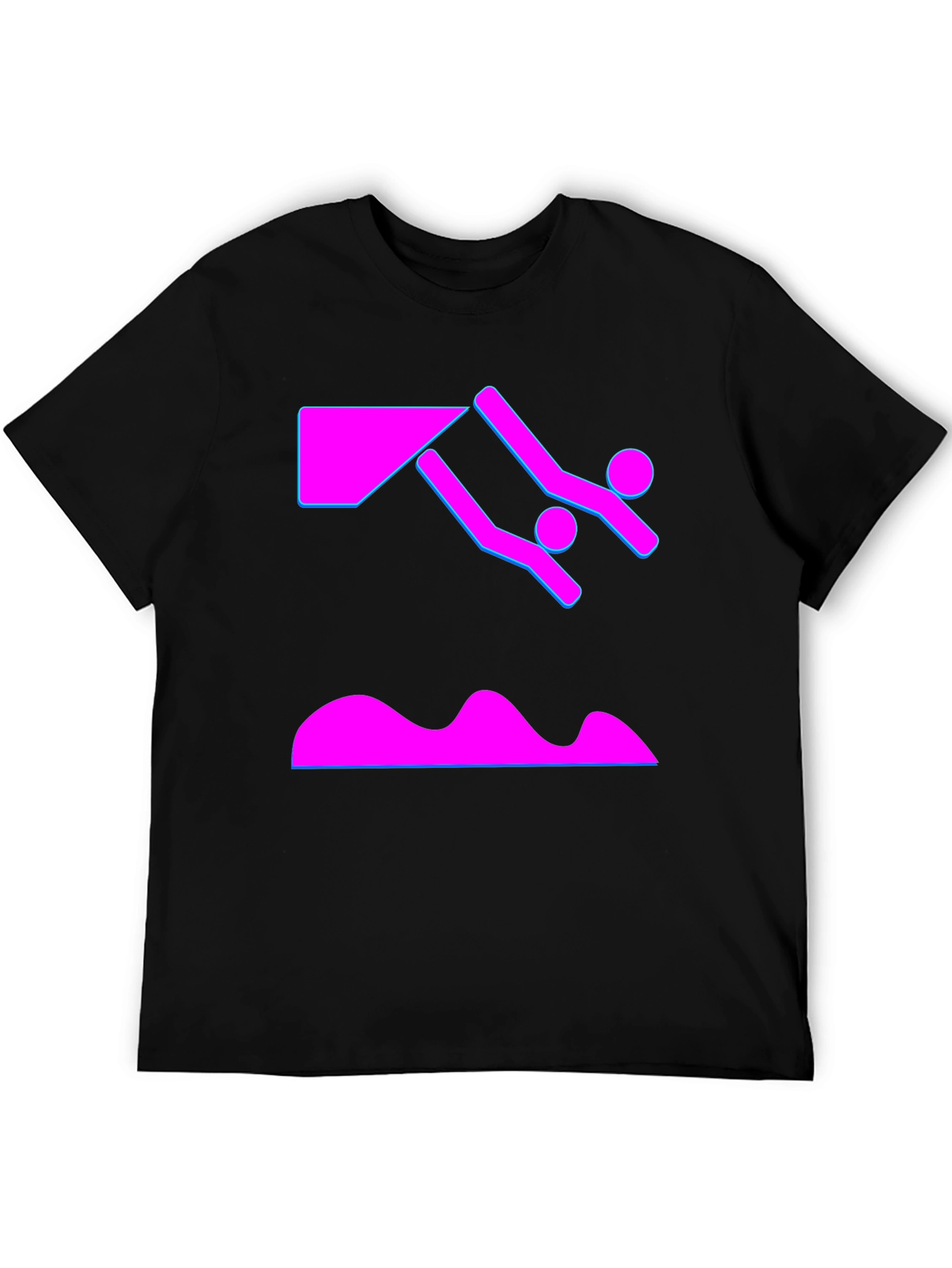Black Neon Dive T-Shirt - Black Graphic Tee view 5