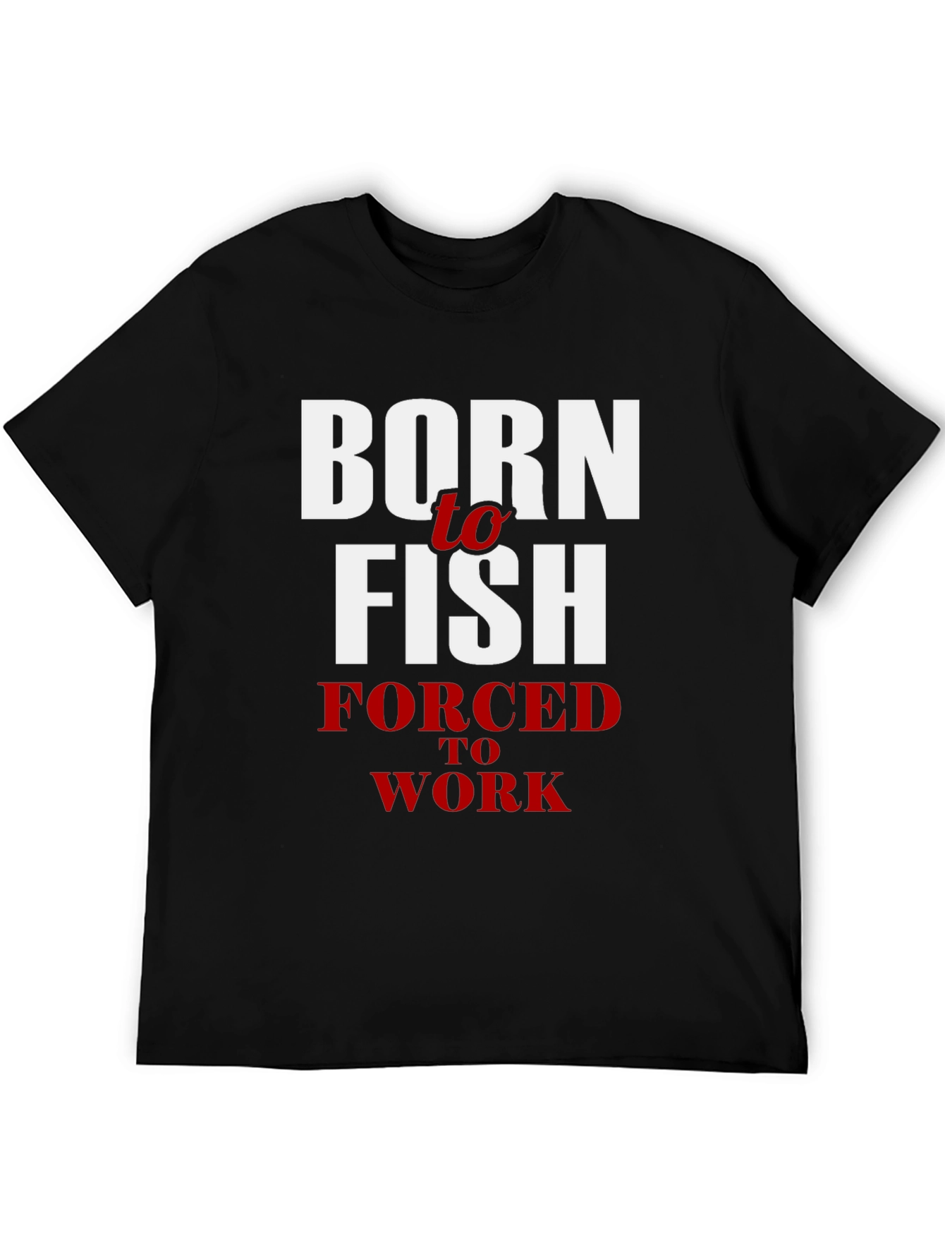 Black Born to Fish Men's Graphic T-Shirt - Fishing Lover Tee view 5