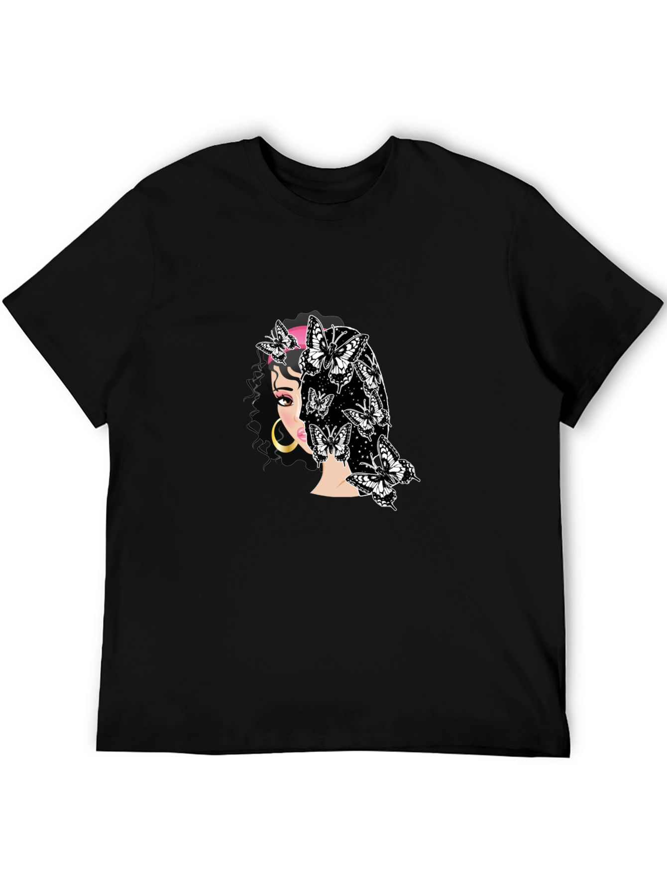 Black Butterfly Woman Graphic T-Shirt view 5