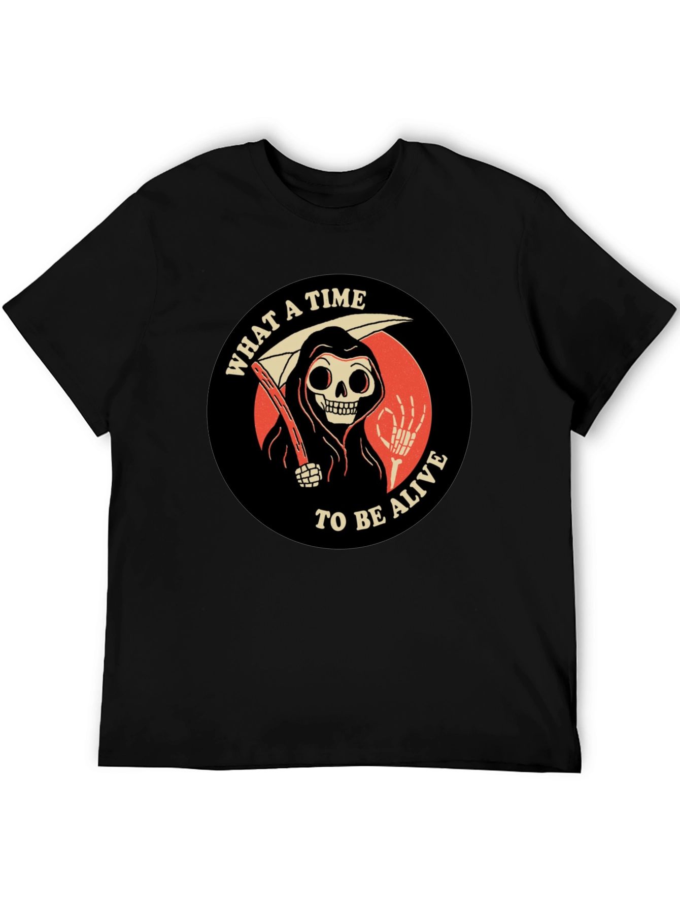 Black Grim Reaper Graphic Tee - What a Time to Be Alive view 5