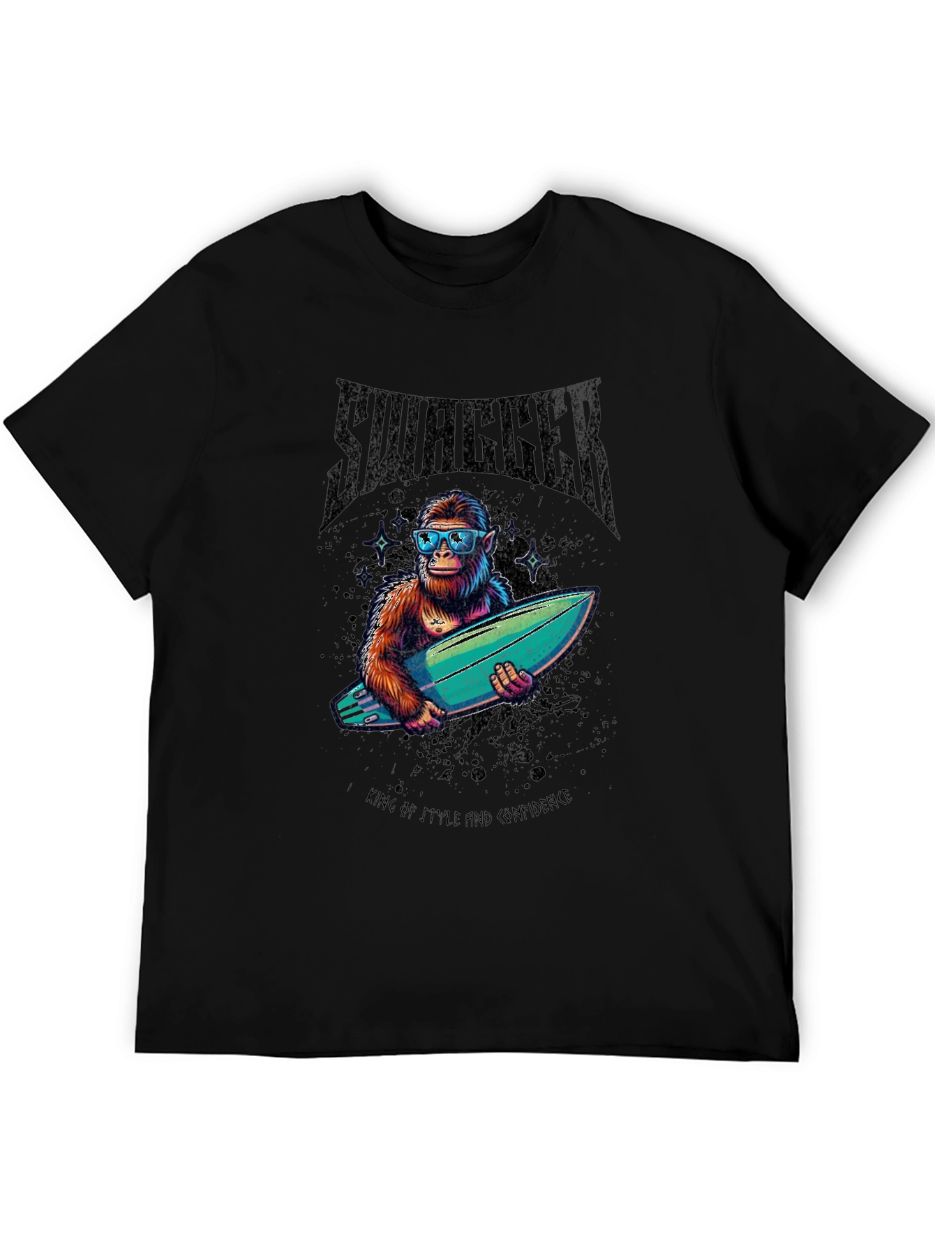 Black Swagger Ape Graphic T-Shirt - King of Style view 5