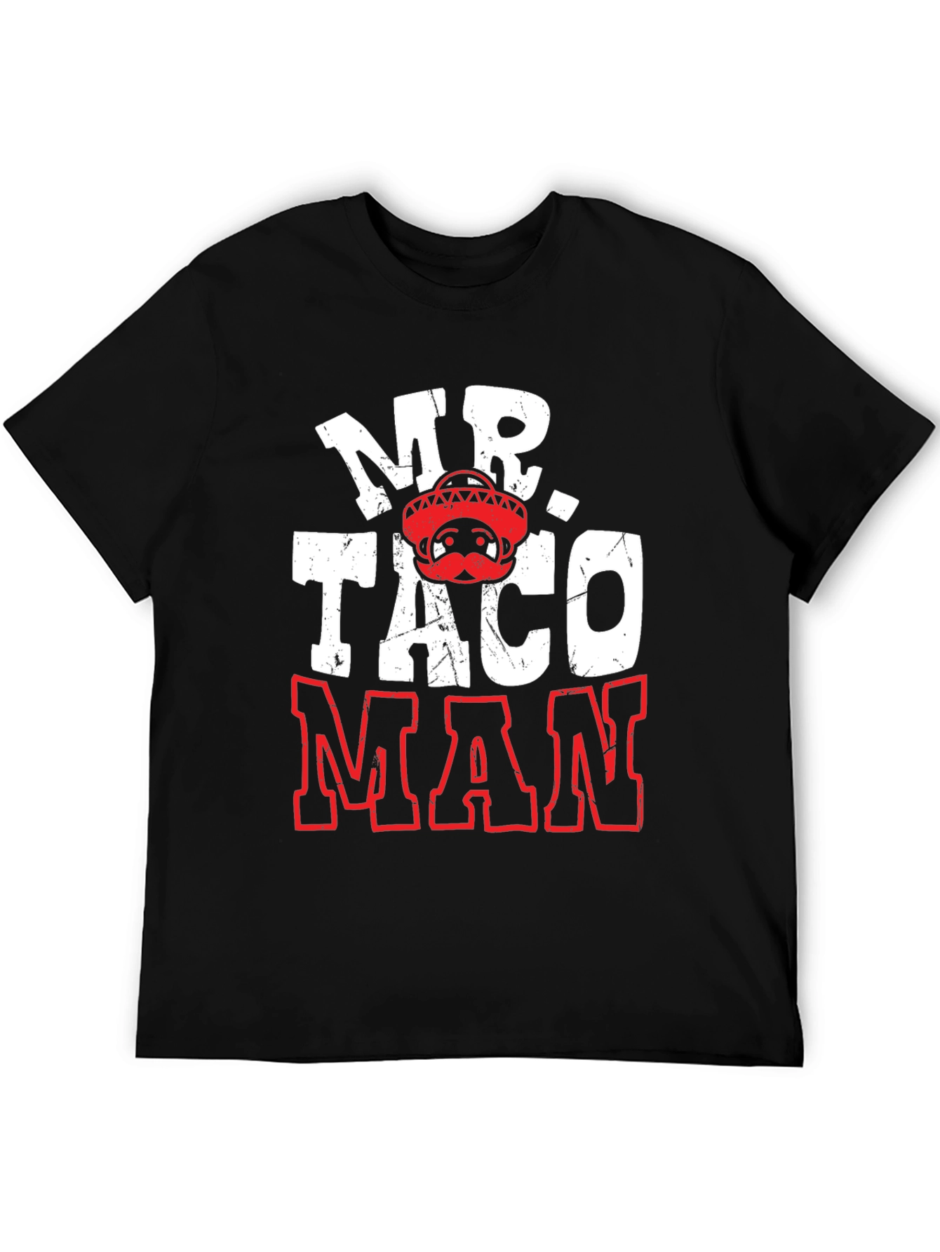 Black Mr. Taco Man Novelty Graphic T-Shirt view 5