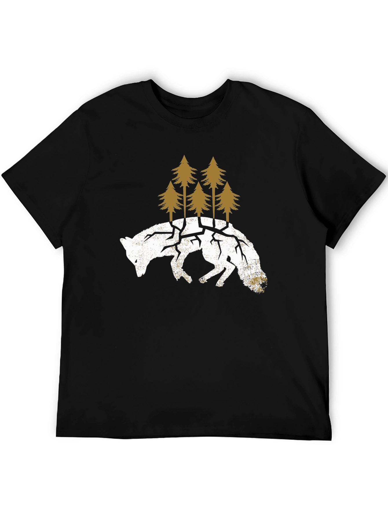 Wolf & Forest Graphic Tee - Unisex Black T-Shirt - 5