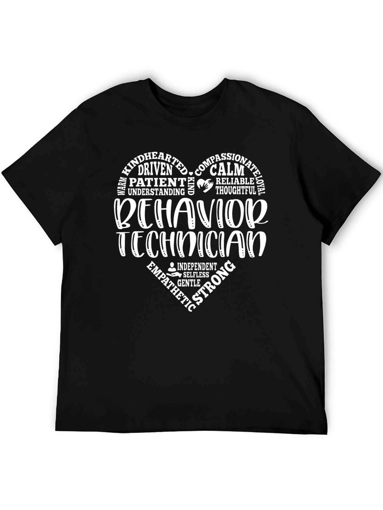 Black Behavior Technician Heart T-Shirt view 5