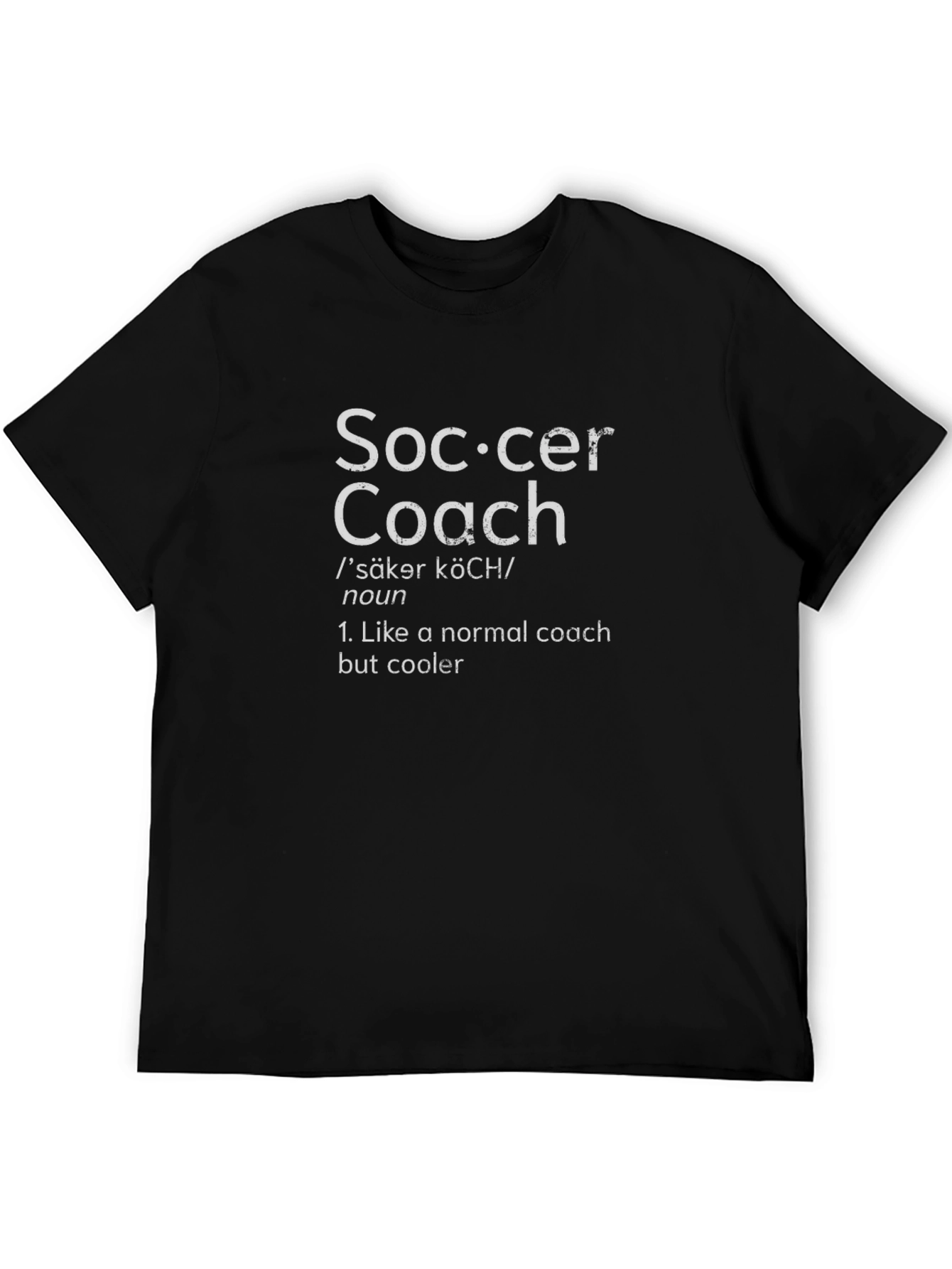 Black Soccer Coach Definition T-Shirt - Cool Coaching Apparel view 5