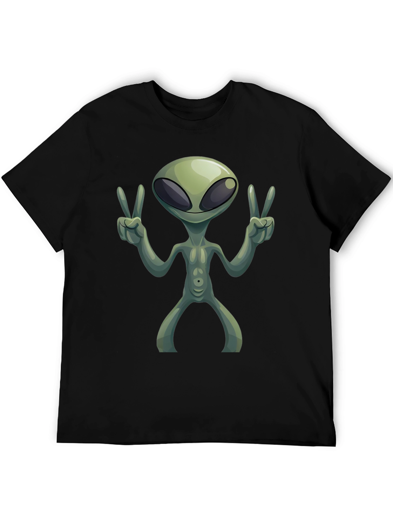 Black Alien Peace Sign T-Shirt view 5