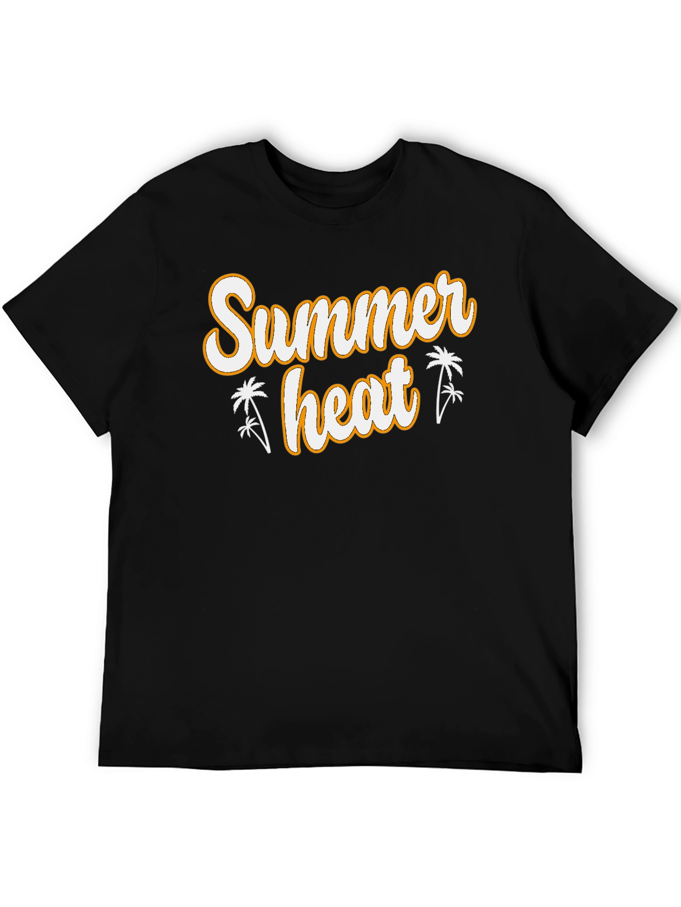 Black Summer Heat Graphic Tee - Black Cotton T-Shirt view 5