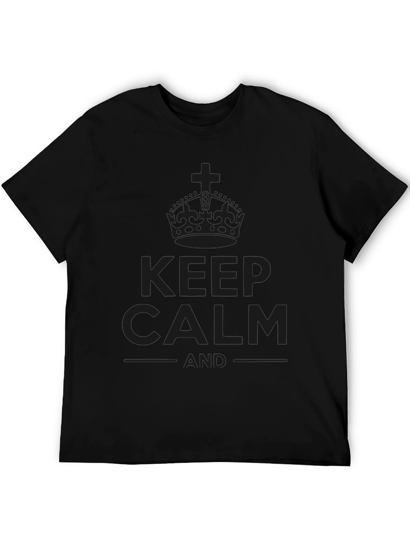 Black Keep Calm Graphic Black Tee view 5