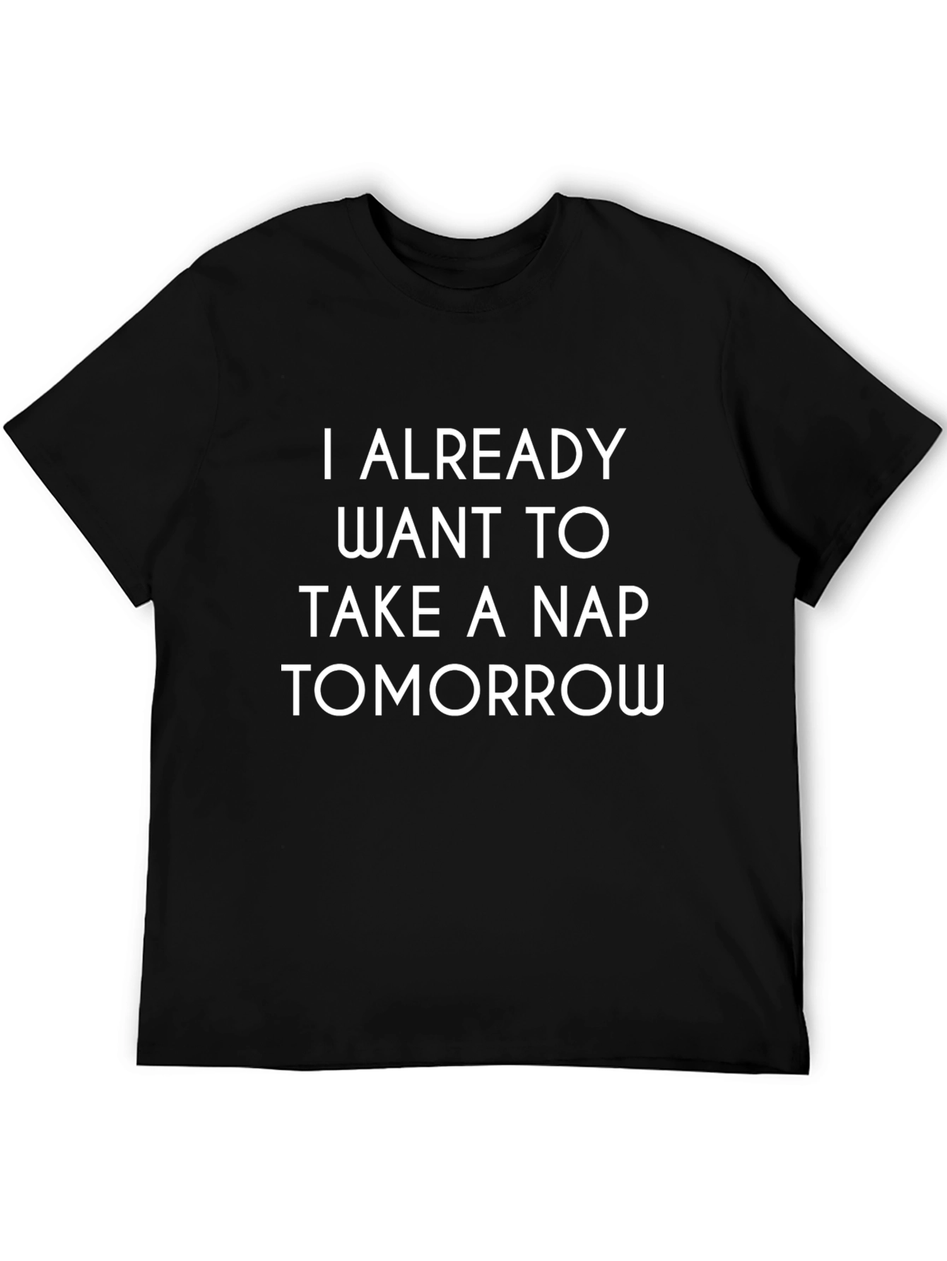 Black Funny Nap Tomorrow T-Shirt - Black Cotton Tee view 5