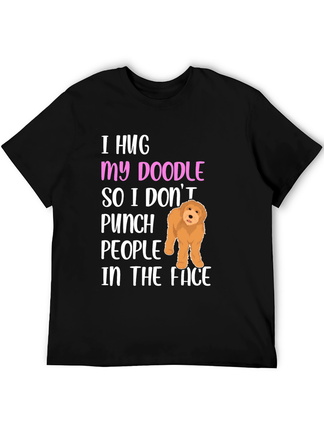 Black Funny Doodle Dog T-Shirt view 5
