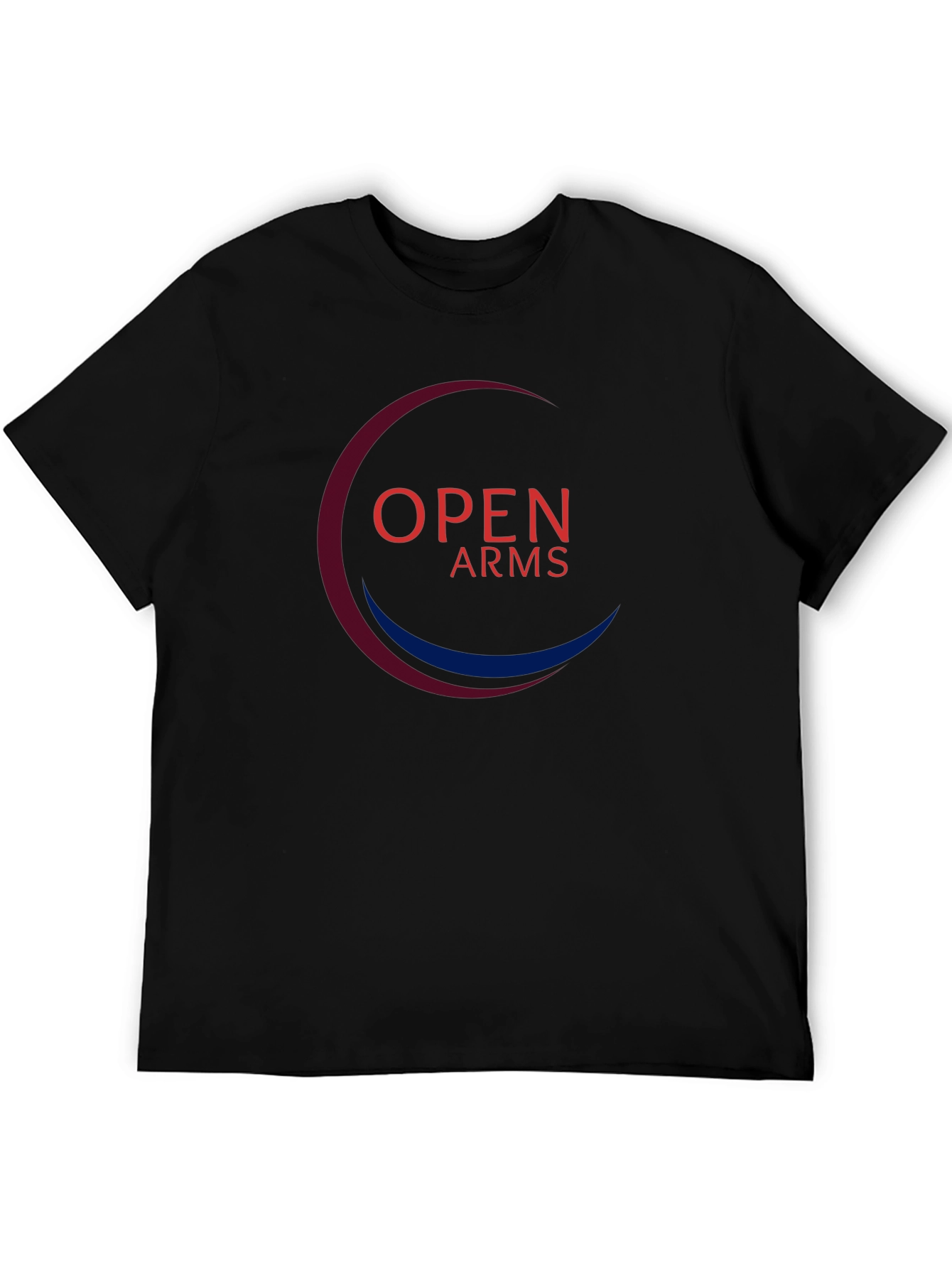 Black Open Arms Graphic Tee - Soft Cotton Blend view 5