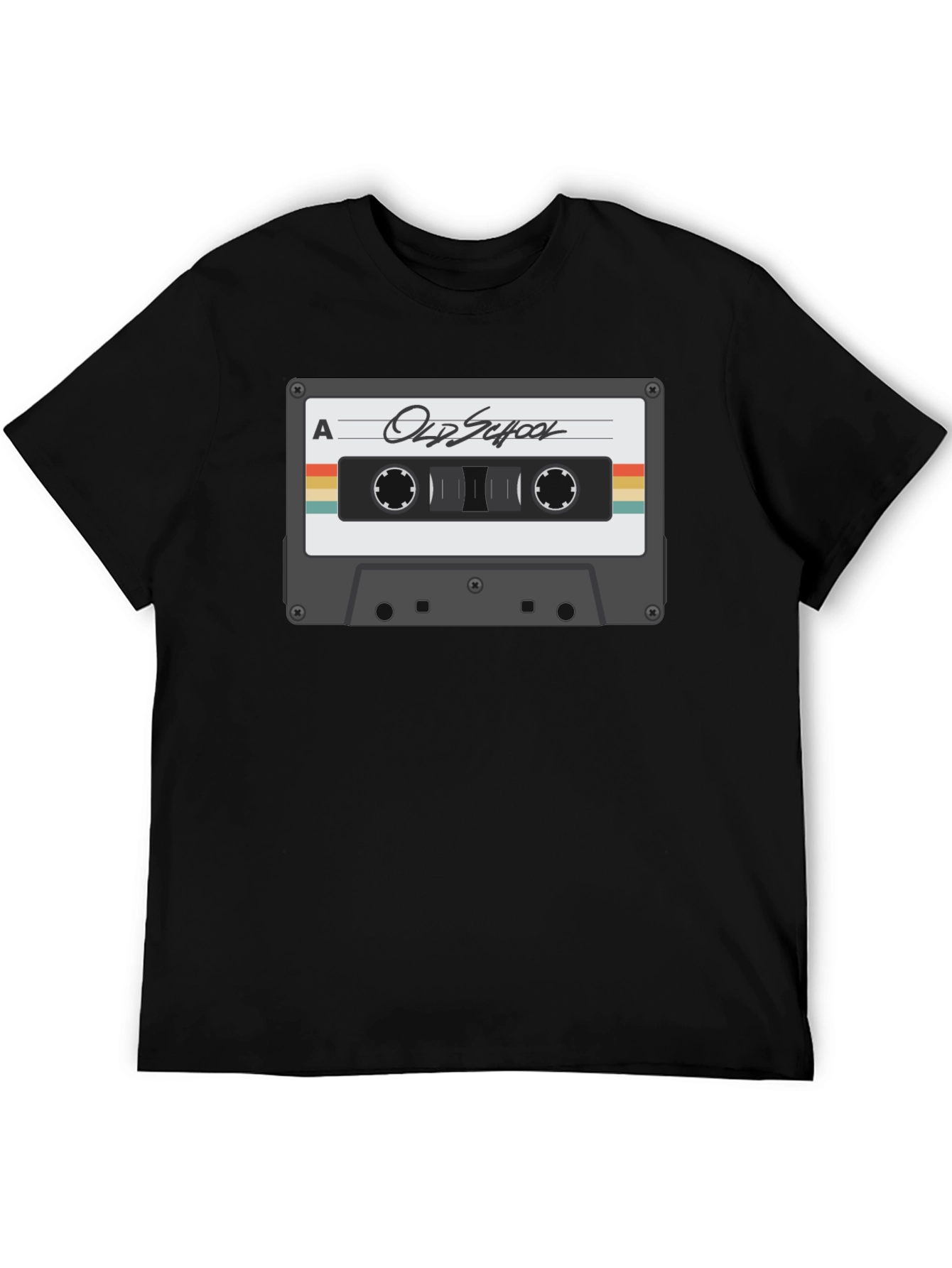Black Retro Cassette Tape Graphic T-Shirt - Old School Cool view 5