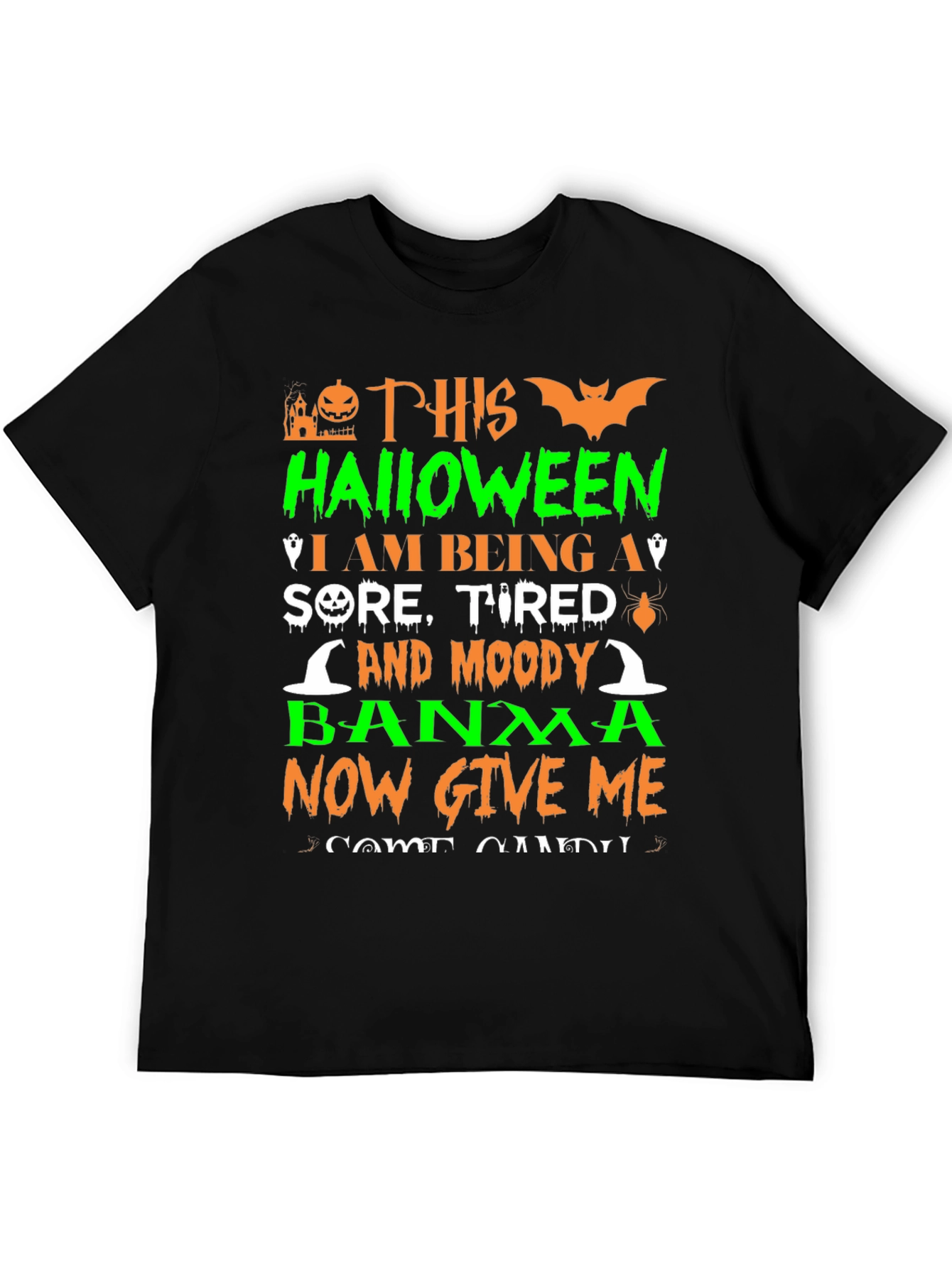 Black Halloween Sore Tired Moody Shirt view 5