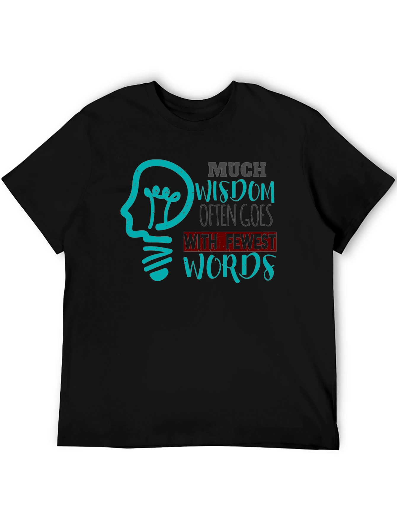 Black Much Wisdom Graphic Tee - Black Cotton T-Shirt view 5