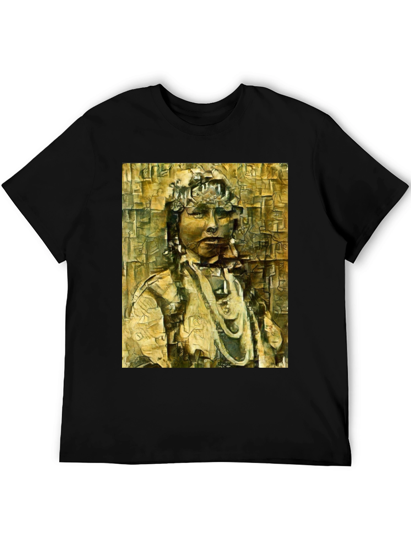 Black Abstract Portrait Graphic Tee view 5