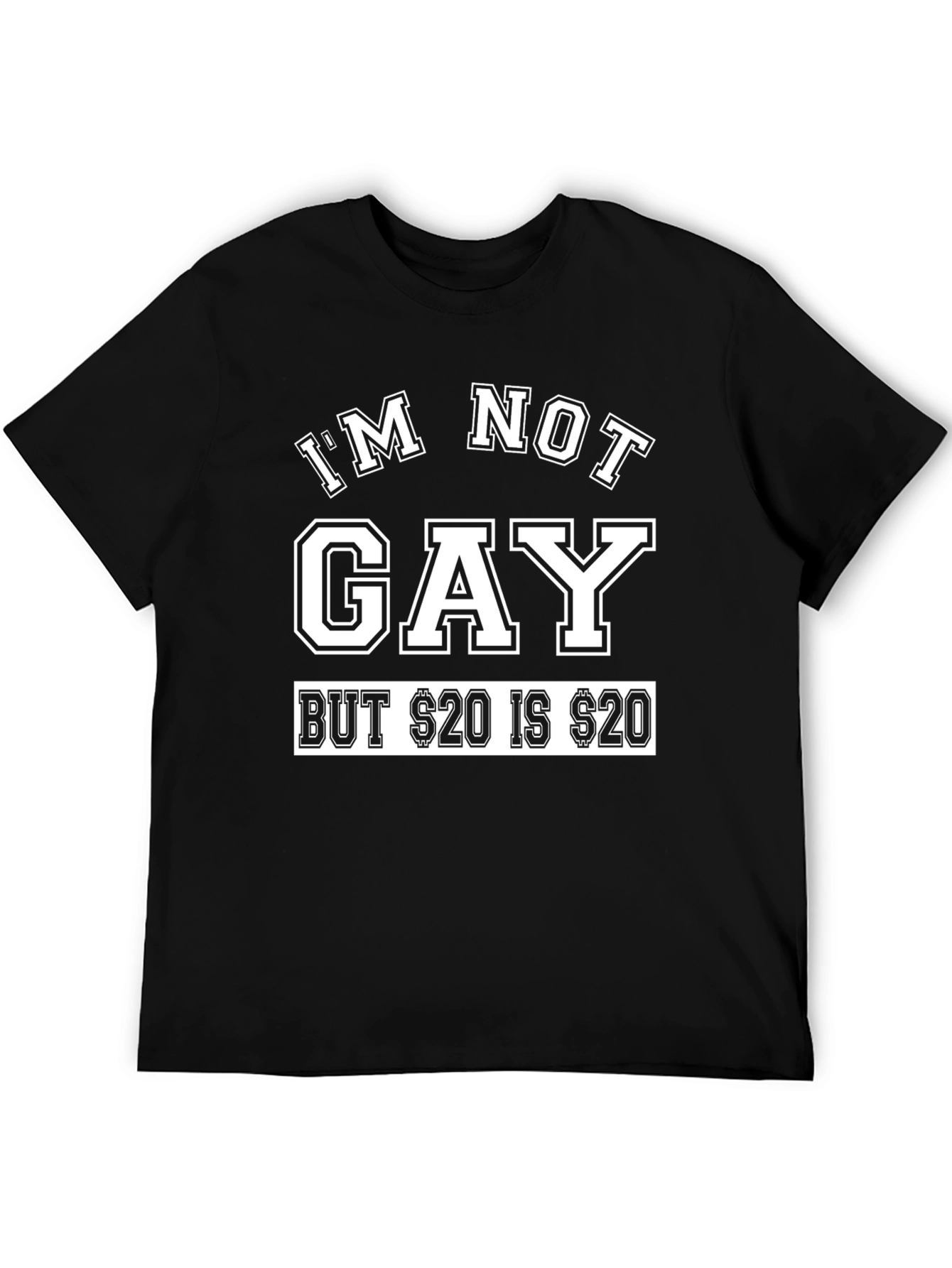 Black I'm Not Gay Funny Graphic T-Shirt view 5