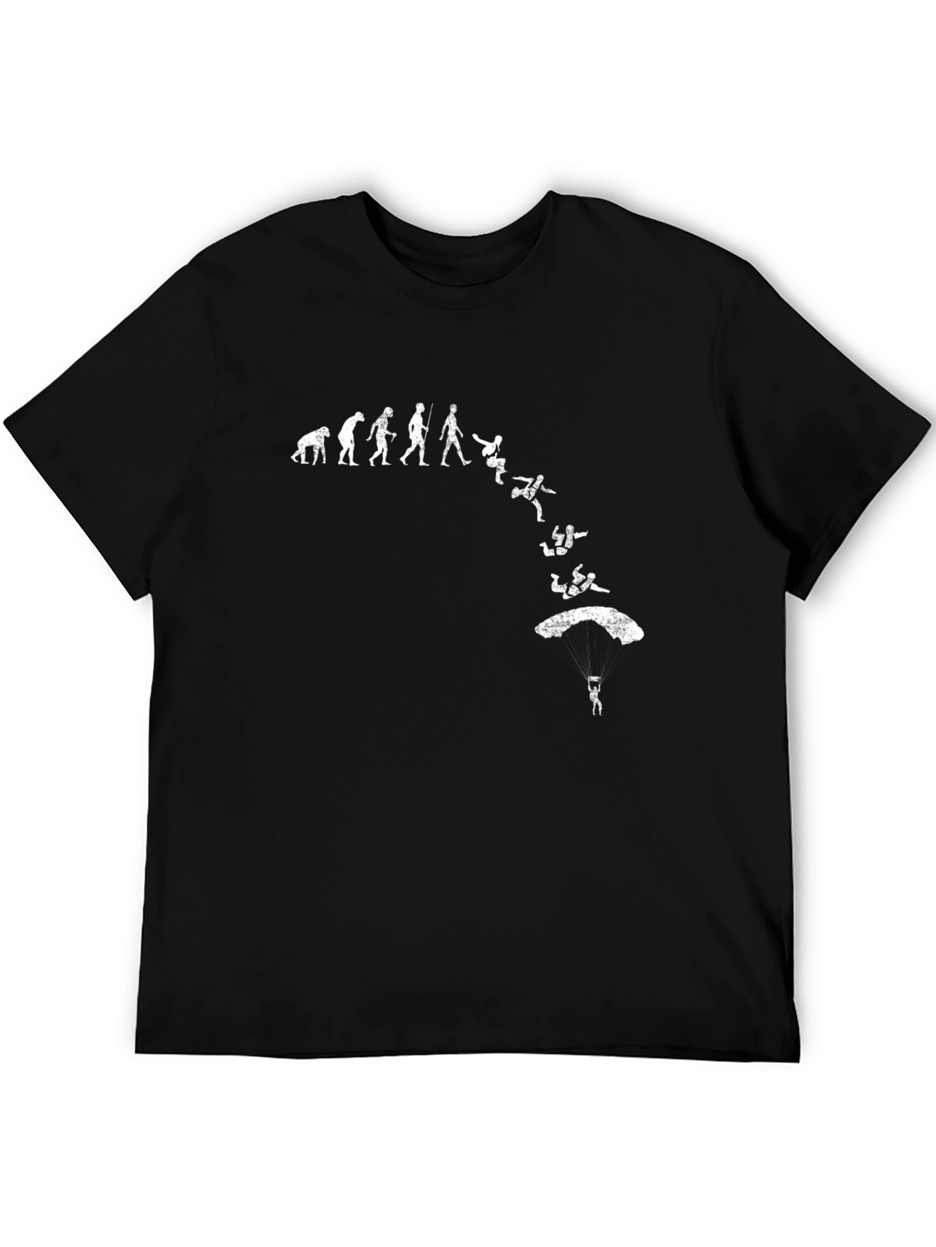 Black Evolution of Skydiving T-Shirt - Black Cotton Tee view 5