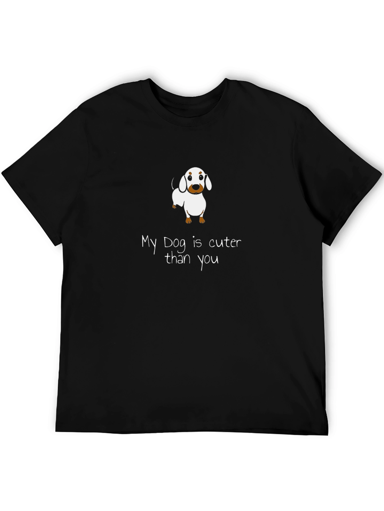 Black Cute Dog T-Shirt - "My Dog is Cuter Than You" Design view 5