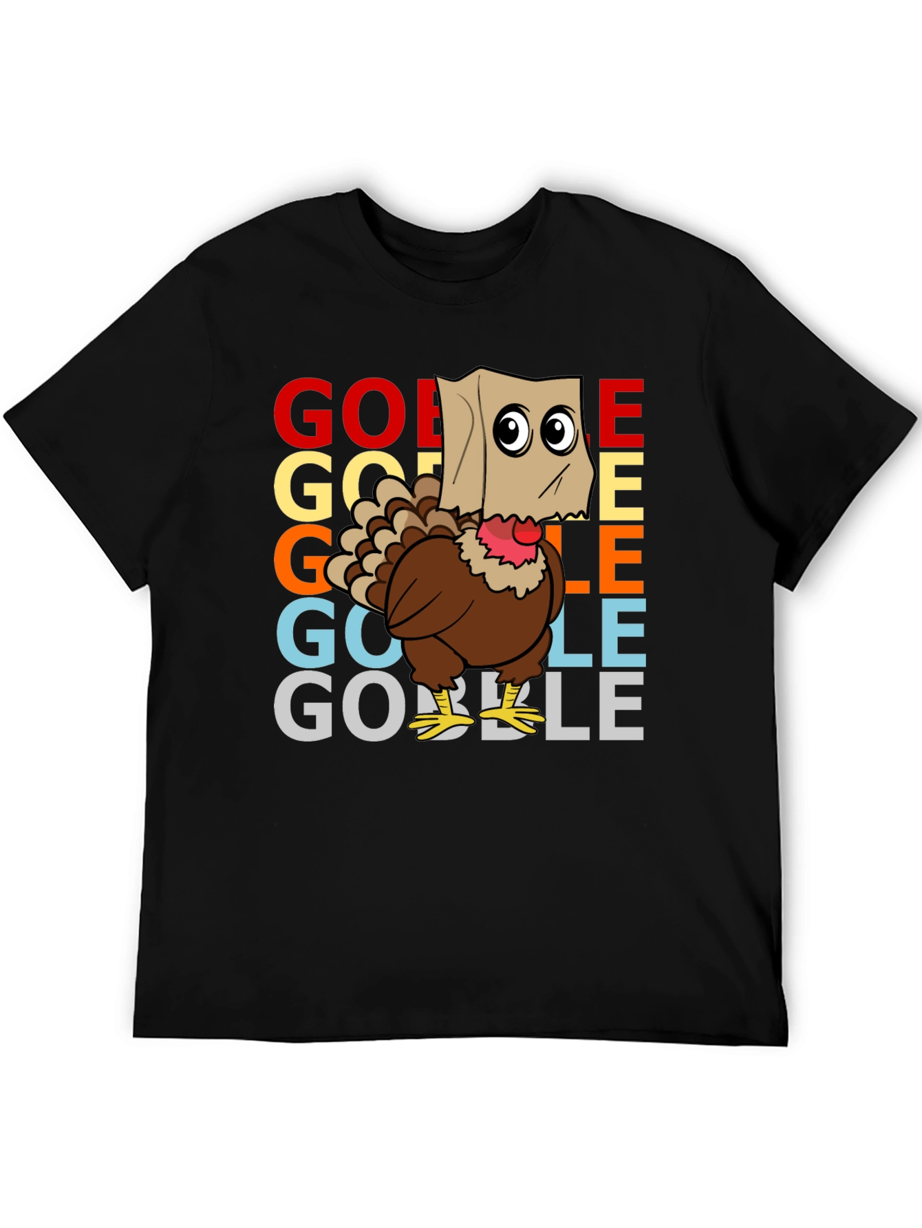 Black Gobble Turkey Thanksgiving Graphic Tee view 5