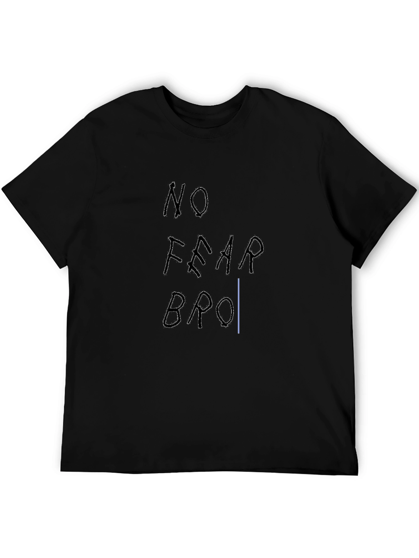 Black No Fear Bro Graphic T-Shirt - Black Cotton Casual Tee view 5