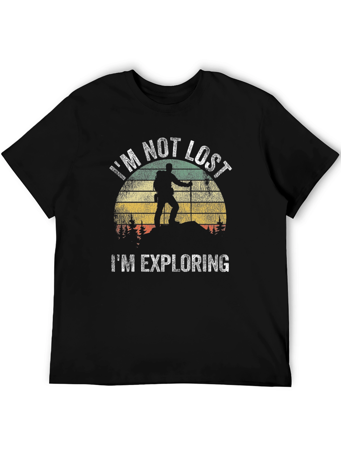 Black I'm Not Lost, I'm Exploring Graphic Tee view 5