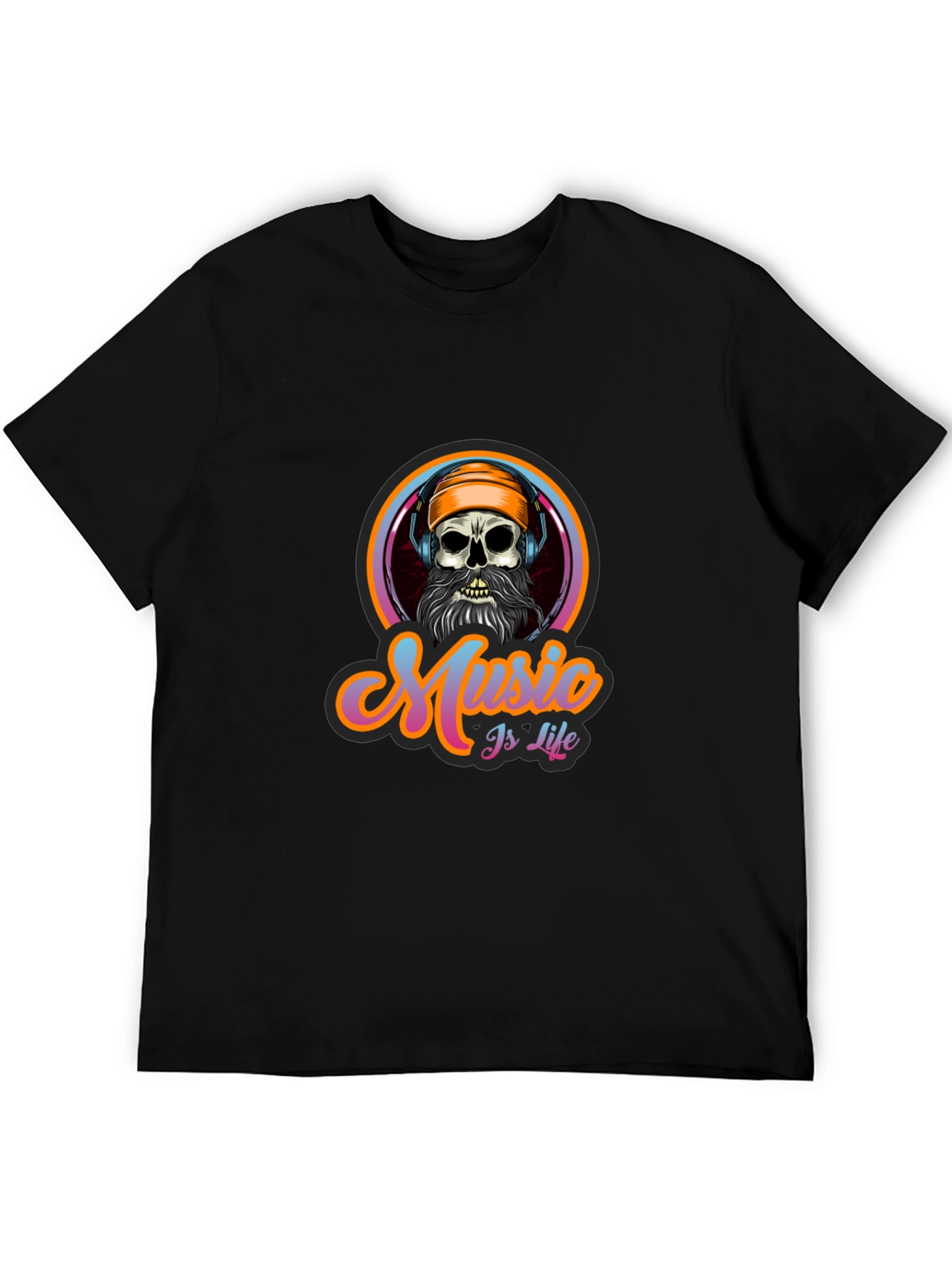 Black Music is Life Skull Graphic Tee - Black view 5