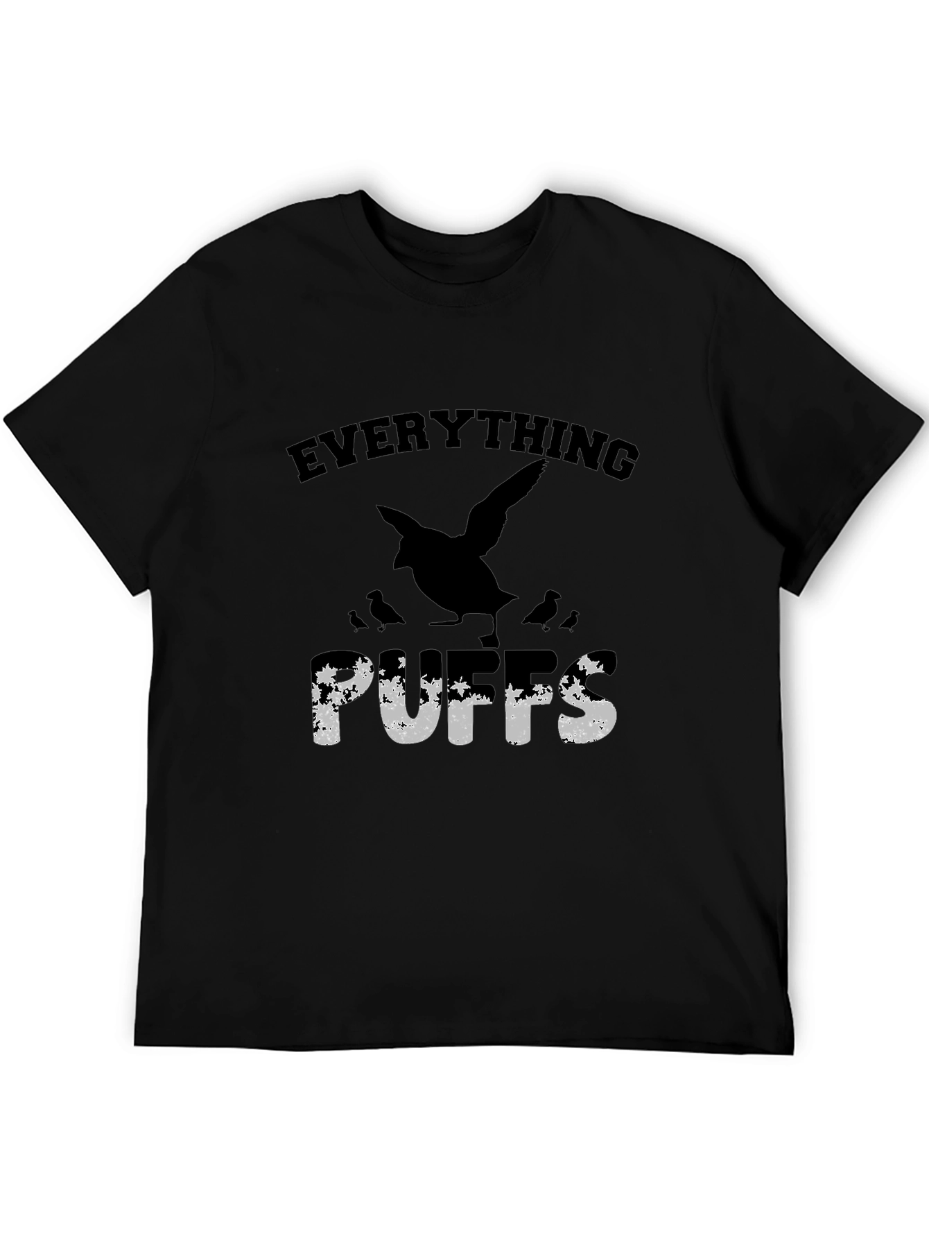 Black Everything Puffs T-Shirt - Funny Bird Lover Tee view 5