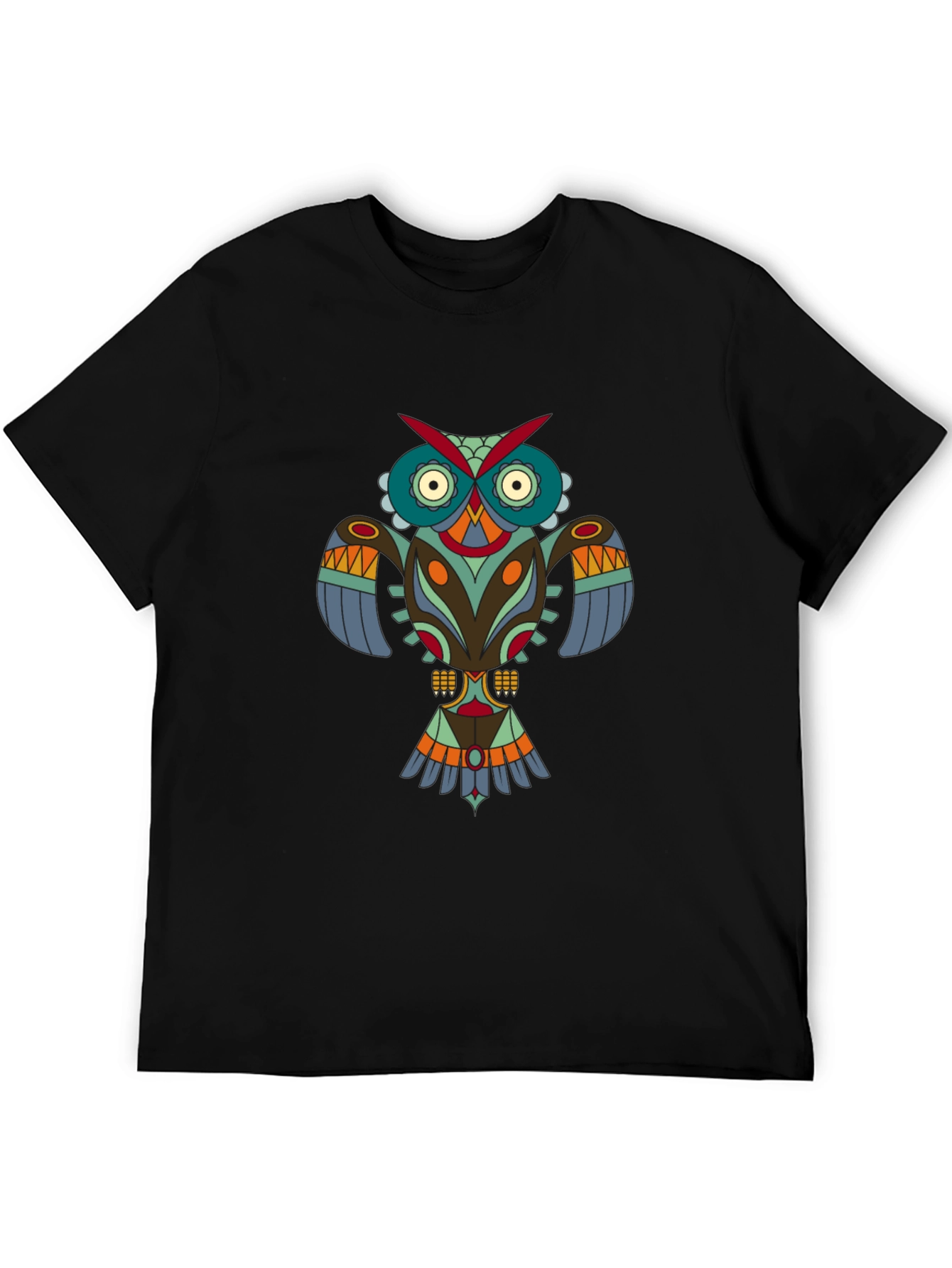 Black Tribal Owl Graphic Tee - Modern Menswear view 5