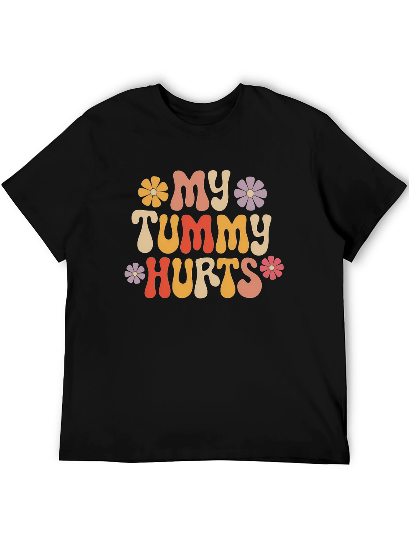 Black My Tummy Hurts Graphic Tee - Funny Shirt view 5