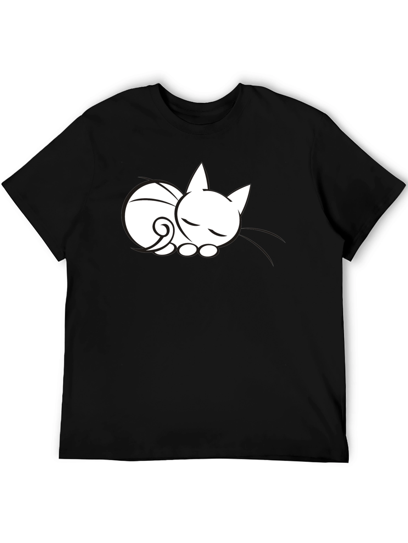 Black Sleeping Cat Graphic Tee - Soft Cotton view 5