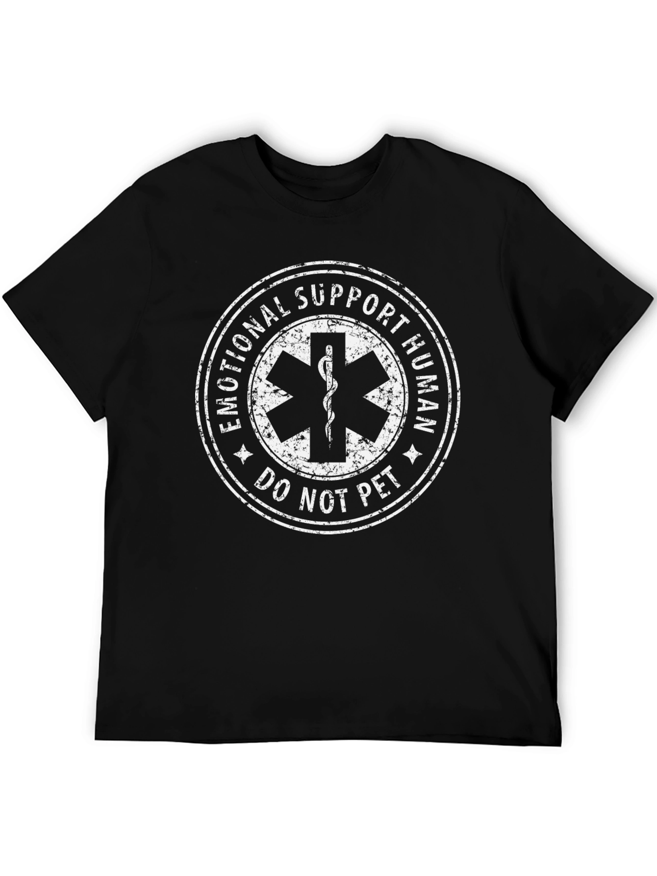 Black Emotional Support Human T-Shirt - Do Not Pet view 5