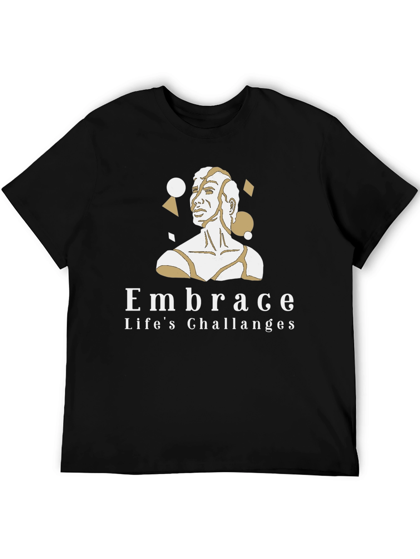Black Embrace Life's Challenges Black Graphic Tee view 5