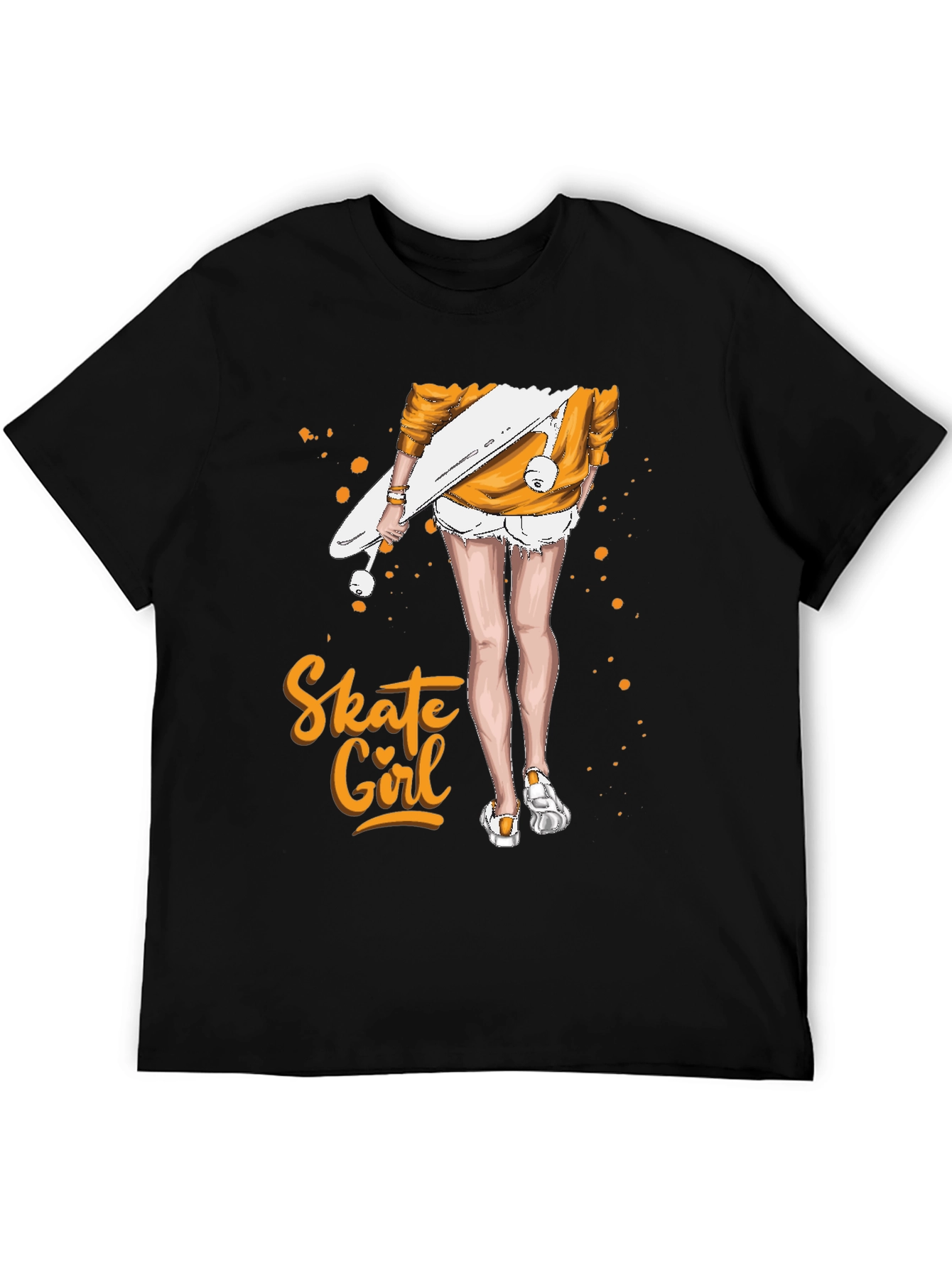 Black Skate Girl Graphic T-Shirt - Black view 5