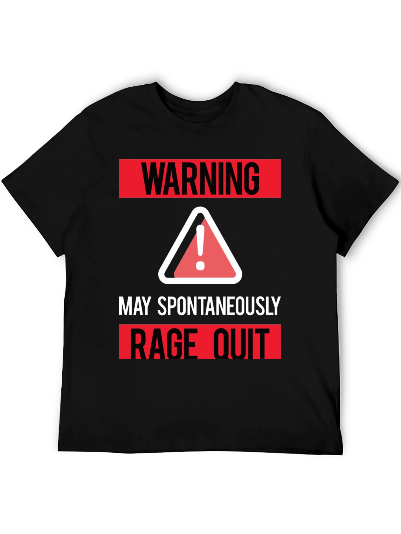 Black Warning May Spontaneously Rage Quit T-Shirt view 5