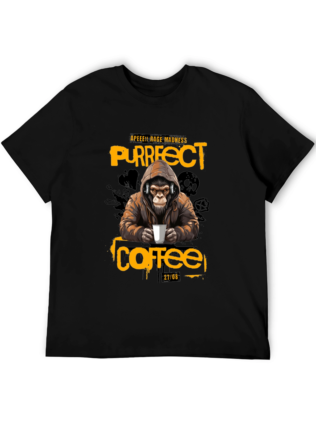 Black Ape Coffee T-Shirt - Purrfect Rage Madness view 5