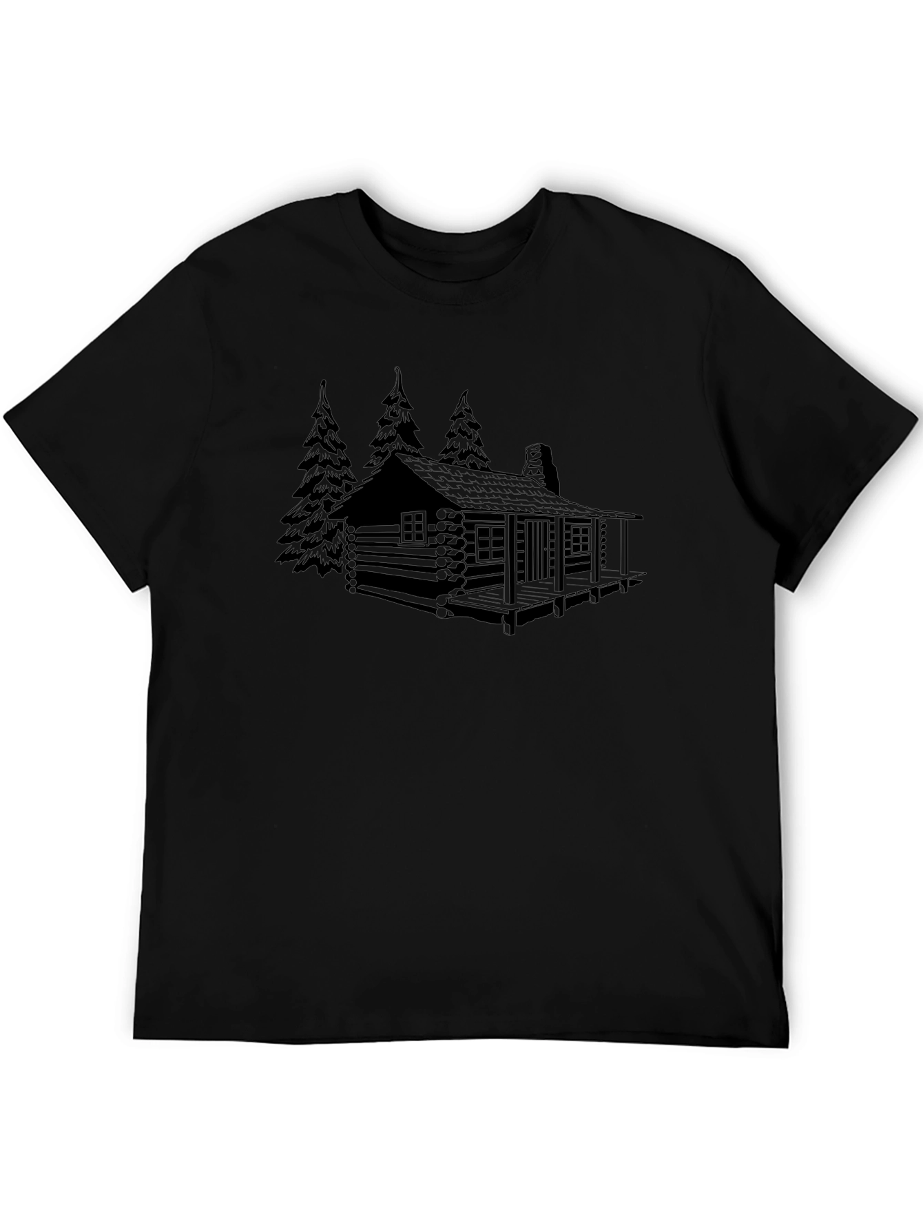 Black Cabin in the Woods Graphic Tee - Black view 5